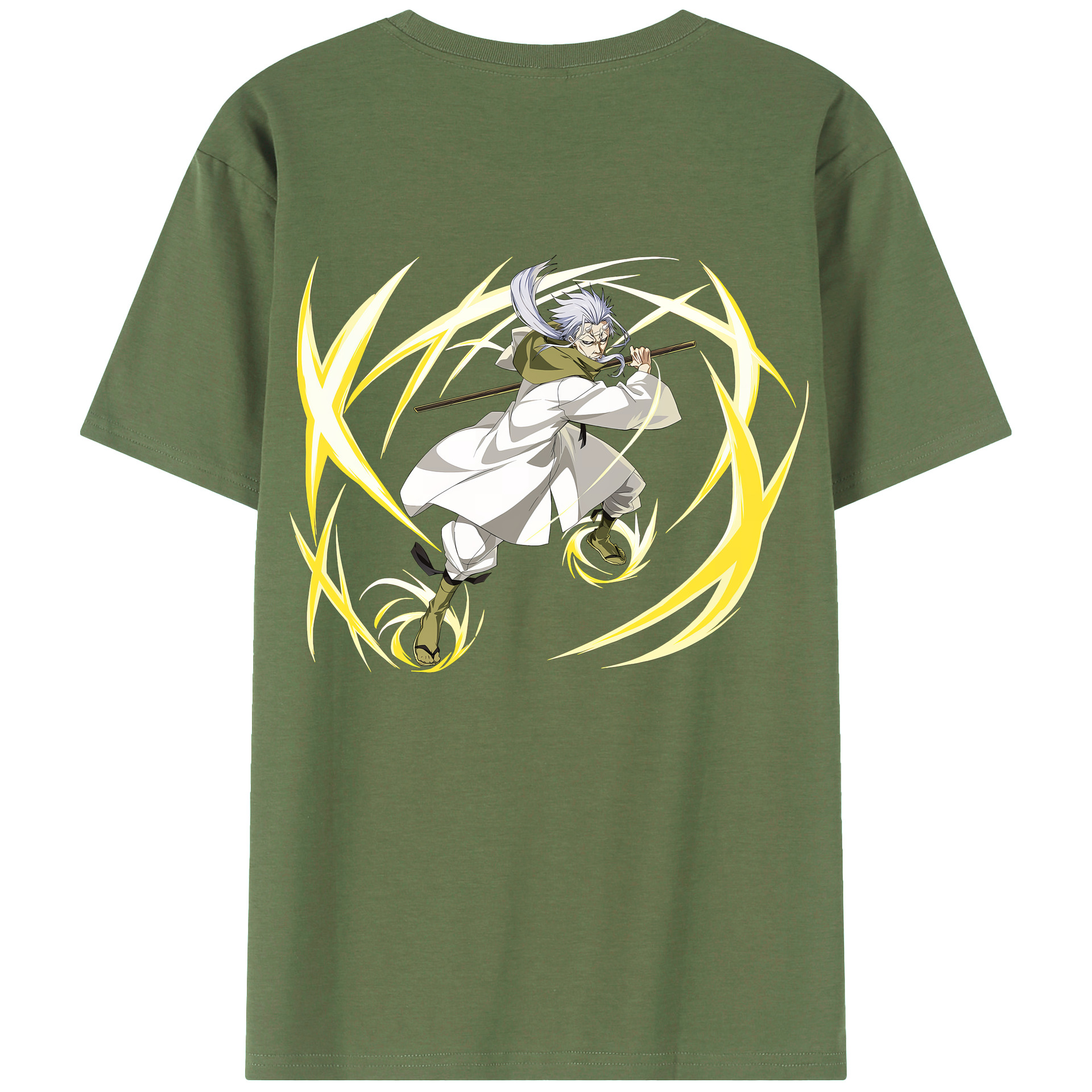 （画像用） 転スラ Regarding Reincarnated to Slime 綿100％ メンズ半袖Tシャツ（バックプリント） 通気性